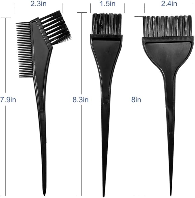 MOONMINI Hair Dye Color Brush and Bowl Set, Color Bowl Brushes Tool Mixing Bowl Kit Tint Comb for Hair Tint Dying Coloring Applicator (Black)