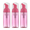 Owlyee Travel Foam Pump Bottle - 2oz Small Size Foaming Hand Soap Dispenser - Mini Portable Mousse Lash Shampoo Kit Container for Hair - Empty Leak Proof Plastic Rose Red Foamer 3Pack