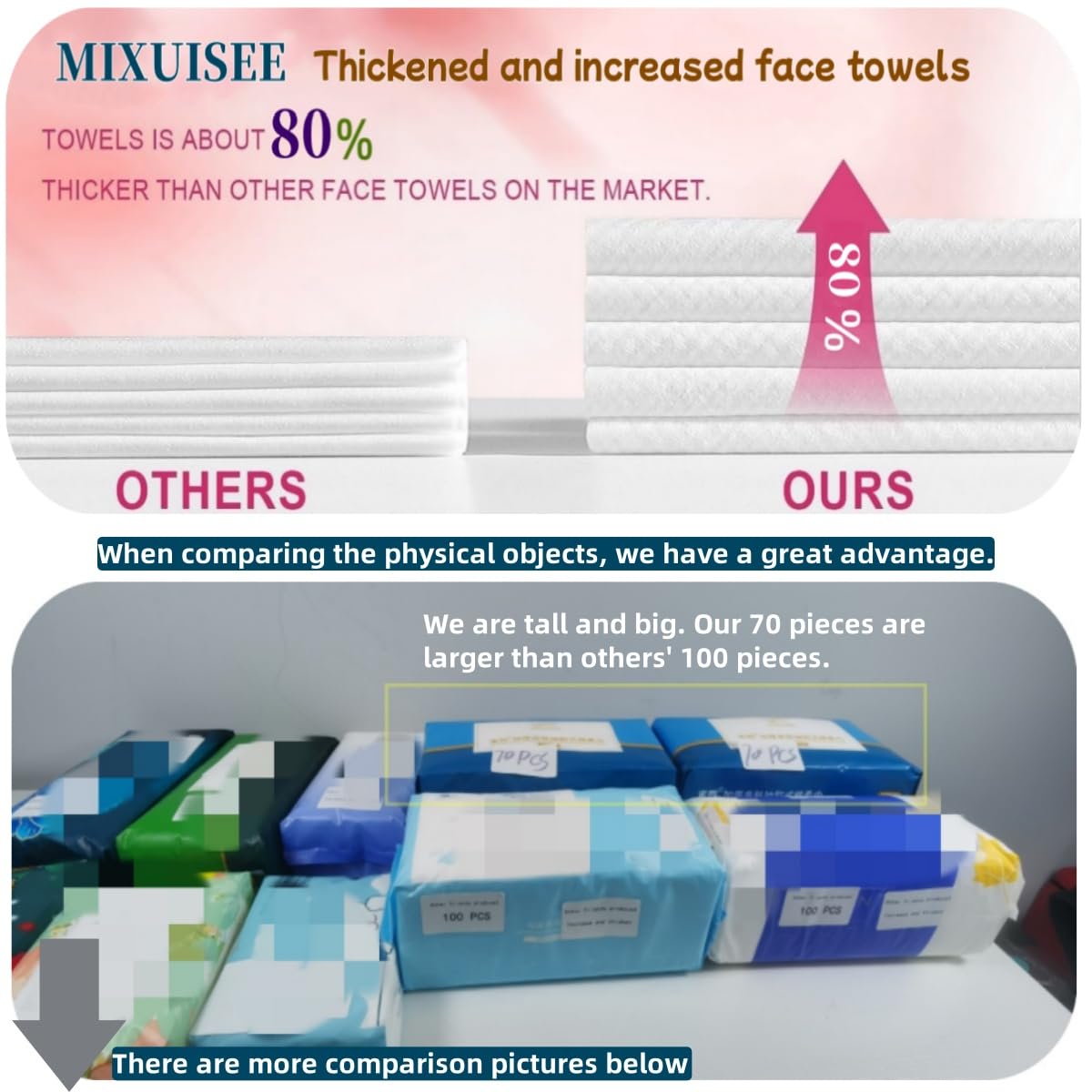 MIXUISEE face towels,Disposable face towel,Thick and soft,100% cotton towel