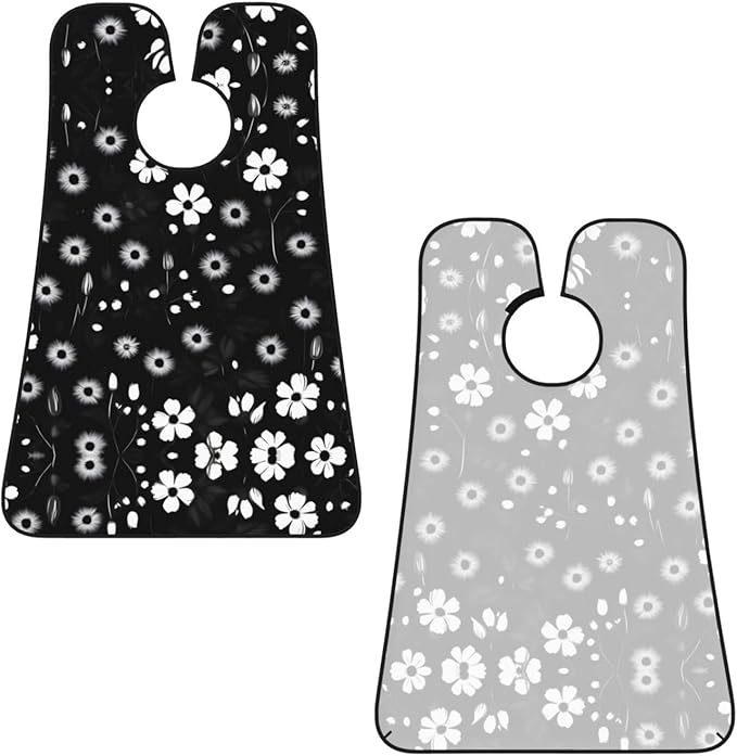 Black And White Marble Texture Print Beard Bib Shaving Apron, Beard Hair Trimming Cape Gift For Dad