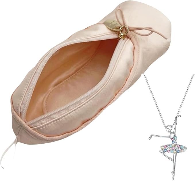 CECKQUE Ballet Pointe Shoe Makeup Bag Dance Recital Gifts for Girls