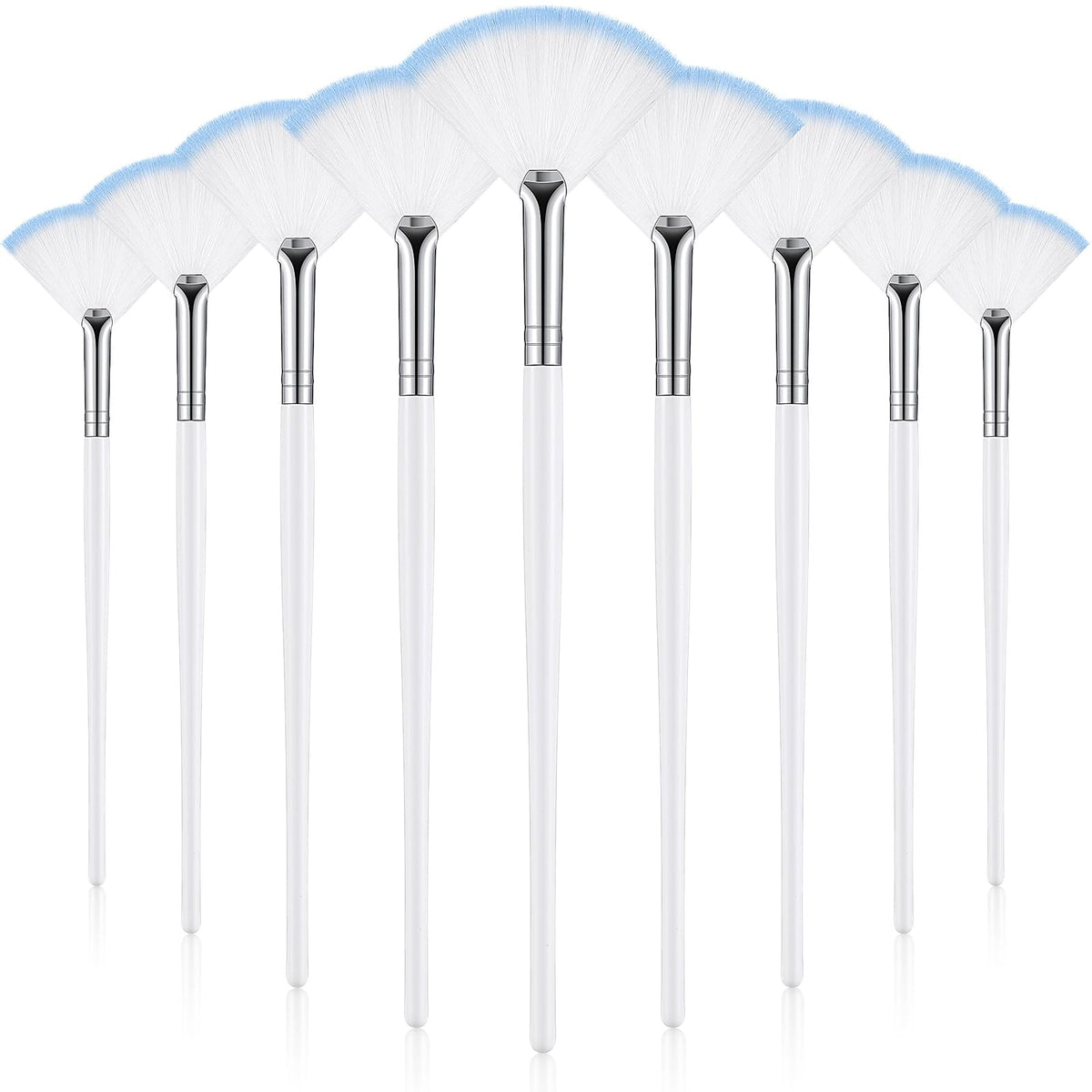 Maitys 9 Pieces Facial Fan Mask Brushes, Brown