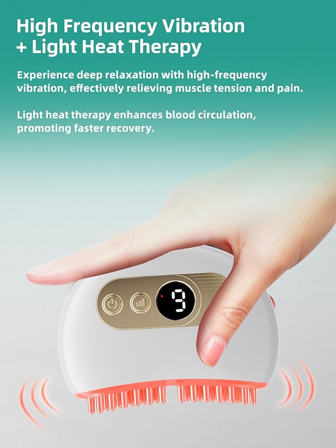 Zaybuon TMJ Relief Products Jaw, TMJ Relief Massager, Vibration and Heating, Ergonomic Multi-Needle Design TMJ Massage Tool, Effective Jaw & Neck Pain, Grinding and Clenching Teeth Relief (White)
