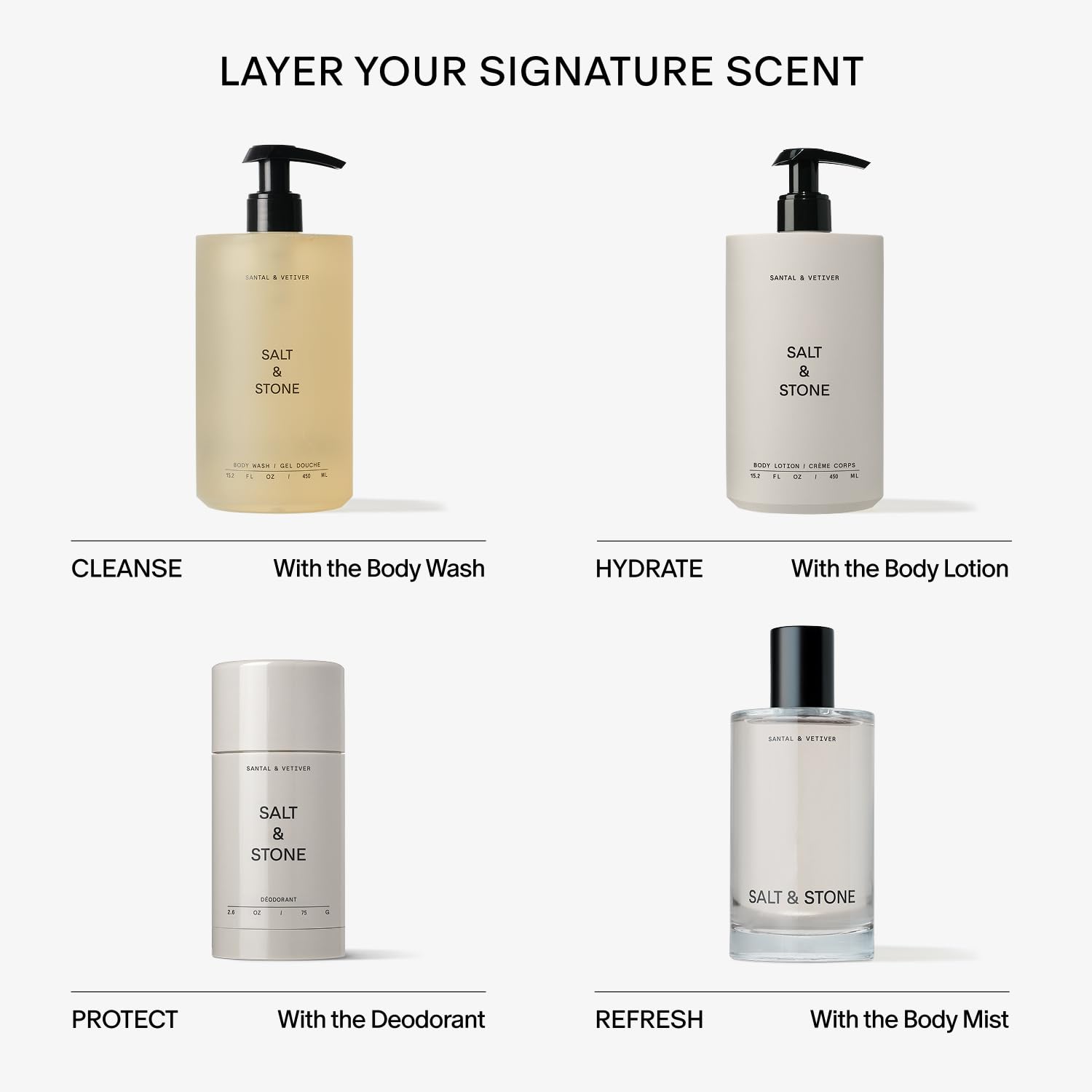 Salt & Stone Body Lotion for Women & Men, Vegan, Santal & Vetiver 3.4 fl oz