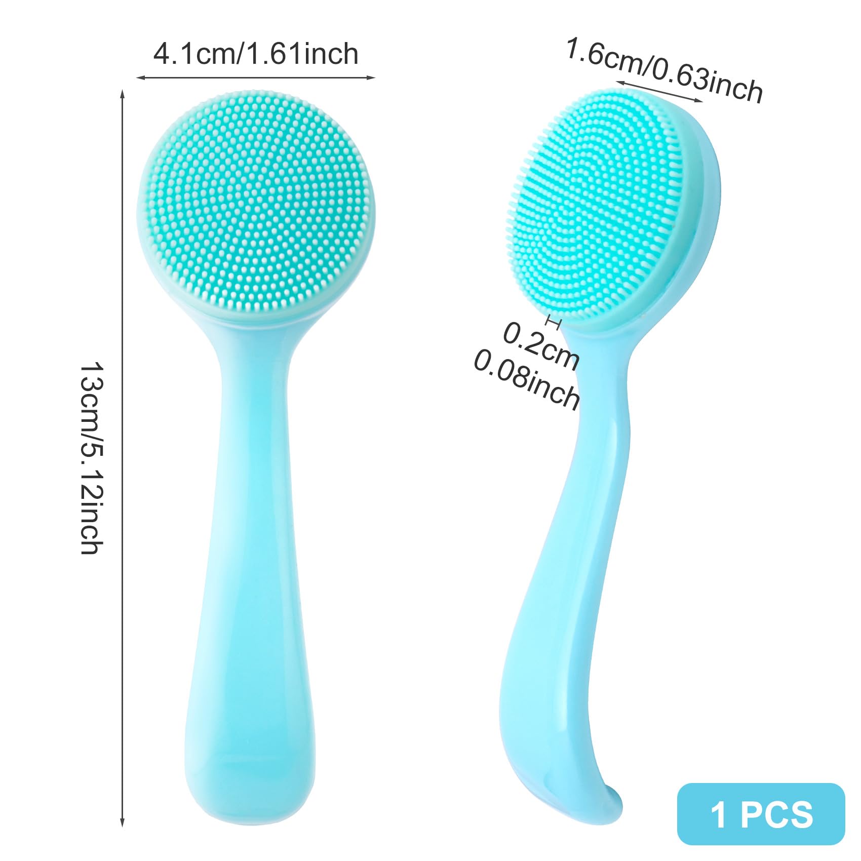 HINZIC Silicone Manual Facial Cleansing Brush, Skin Friendly Waterproof Face Cleaning Scrubber Exfoliator Cleanser for Blackheads Whiteheads Makeup Residues Removal- Blue