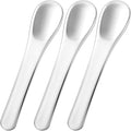 3pcs Mini Stainless Steel Makeup Spatula, Reusable Cosmetic Cream Spatulas Spoon, Skincare Scoop Applicator Facial Massage Beauty Tools for Mixing and Sampling Face Eye Cream- Silver