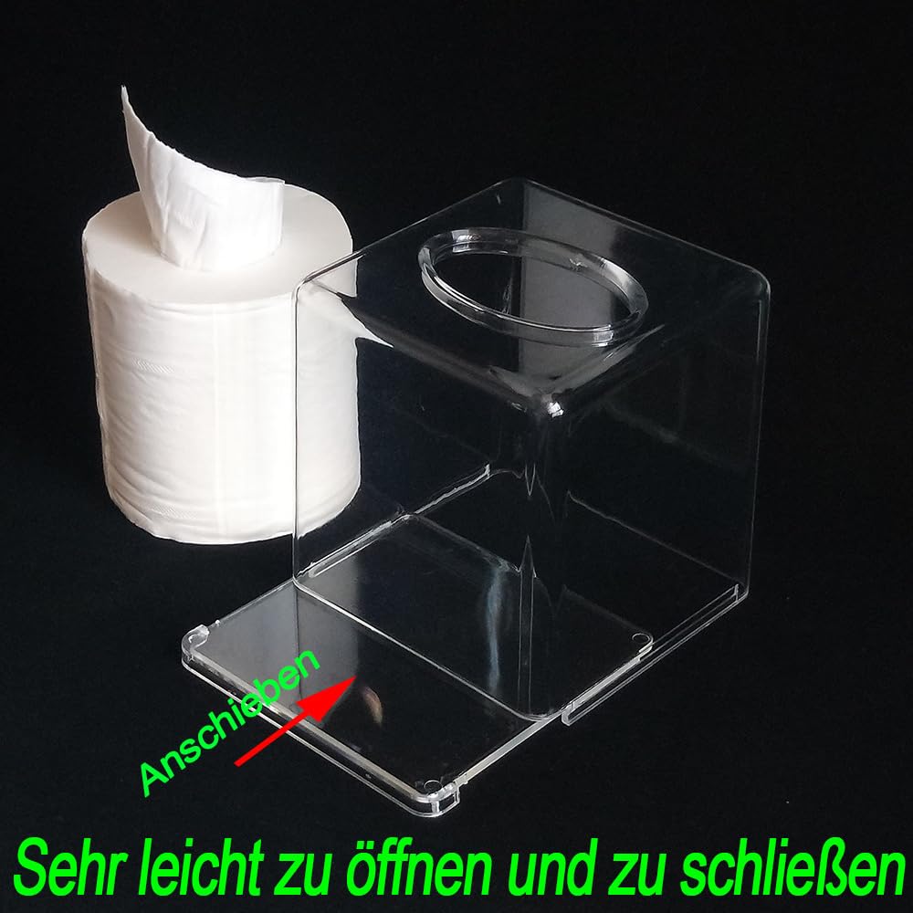 Square Clear Acrylic Tissue Box Covers, Big Bathroom Facial Napkin Box Holders, Table Clear Dryer Sheet Dispenser for Bathroom, Kitchen and Cars