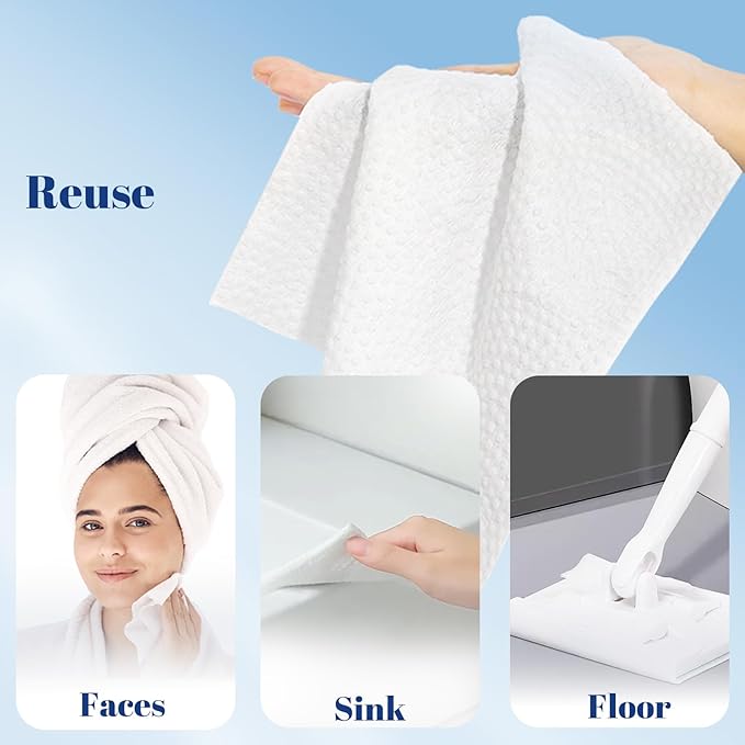 ITO Face Towels, Ultra-Soft & Extra Thick Cleansing Towels for Sensitive, Dry & Oily Skin, Facial Tissue, Makeup Remover Disposable Towels (70 Count (Pack of 3))