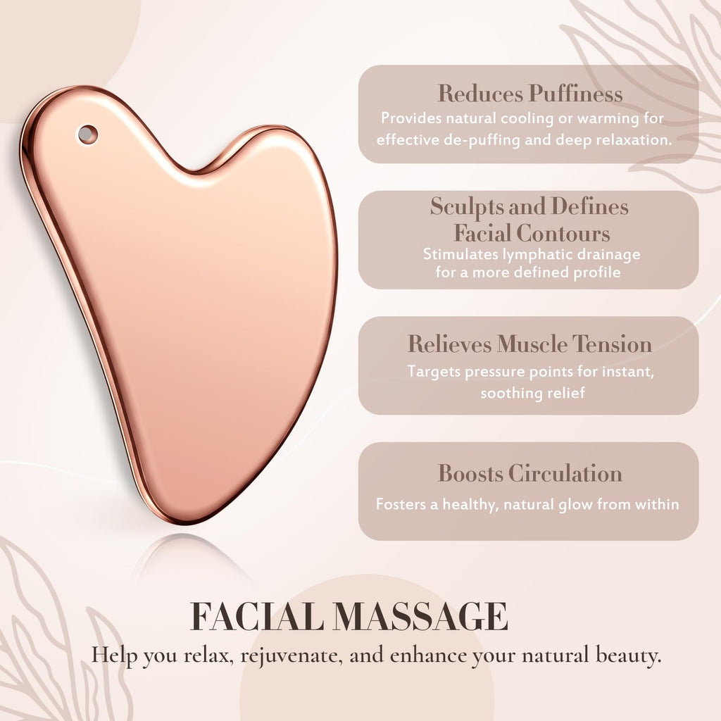 Nuanchu 304 Stainless Steel Gua Sha Facial Tool Pink