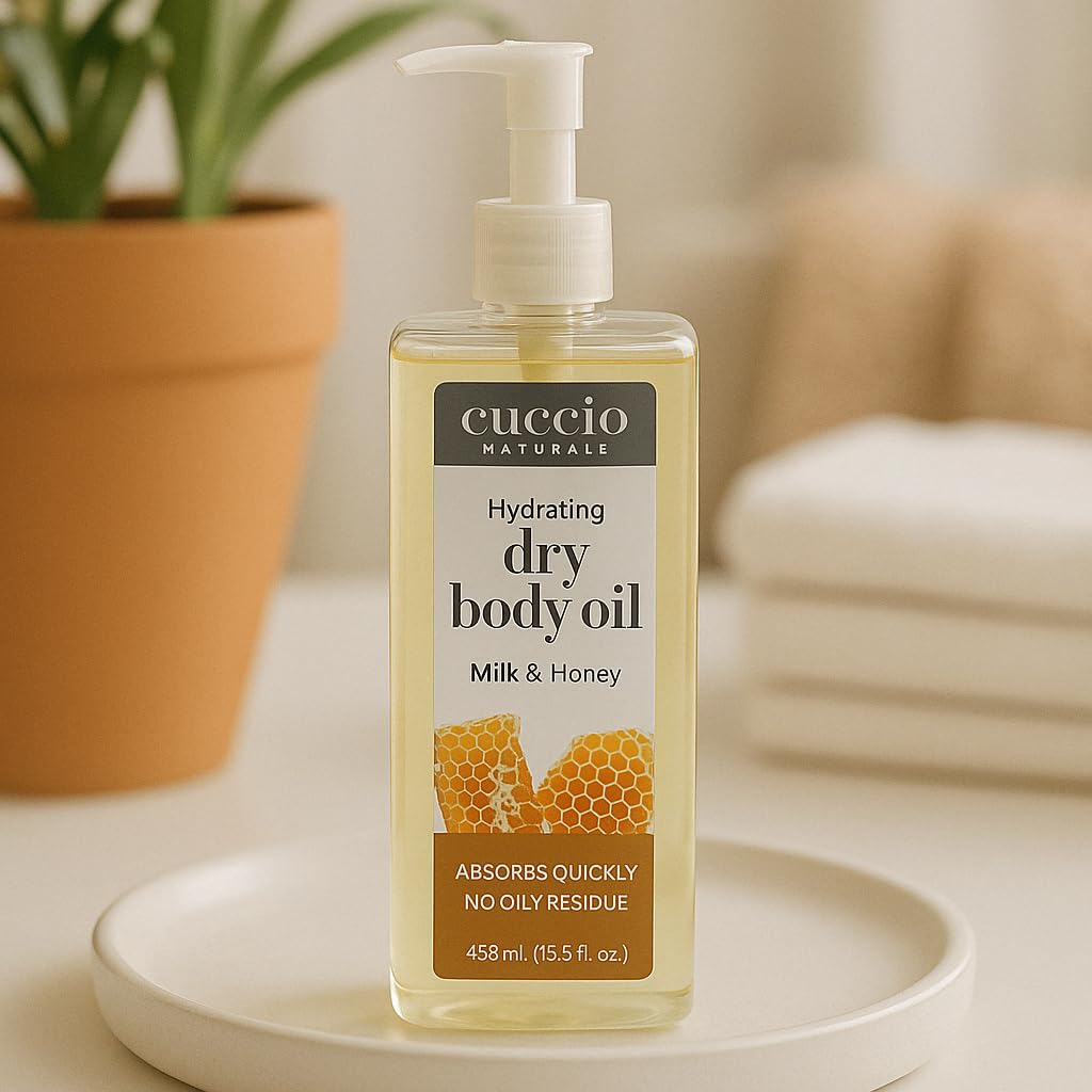 Cuccio Naturale Hydrating Dry Body Oil – Hawthorn & Wild Daisy, Fast‑Absorbing Non‑Greasy Moisturizer for Soft Radiant Skin, 15 fl oz