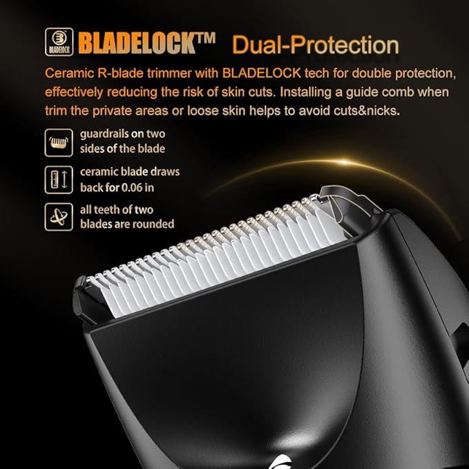 Favrison Body Hair Trimmer for Men, Electric Ball Trimmer Mens Grooming Kit