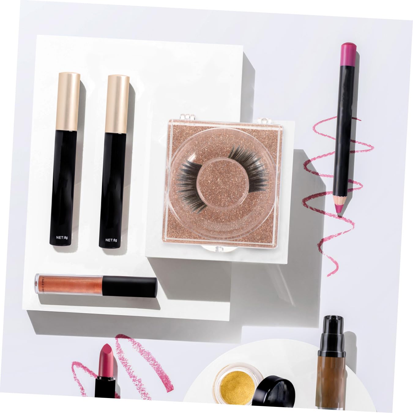 Ipetboom 6pcs Portable Eyelash Storage Box Lash Case Makeup Box Organizer Eyelash Packaging