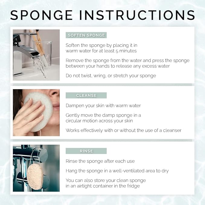 Wildpier Beauty Exfoliating Konjac Sponge - Exfoliating Body Scrubber, Natural Exfoliating Facial Scrubber Sponge for Sensitive Skin, Body Scrubber Exfoliator, Shower Scrubber for Body, Biodegradable