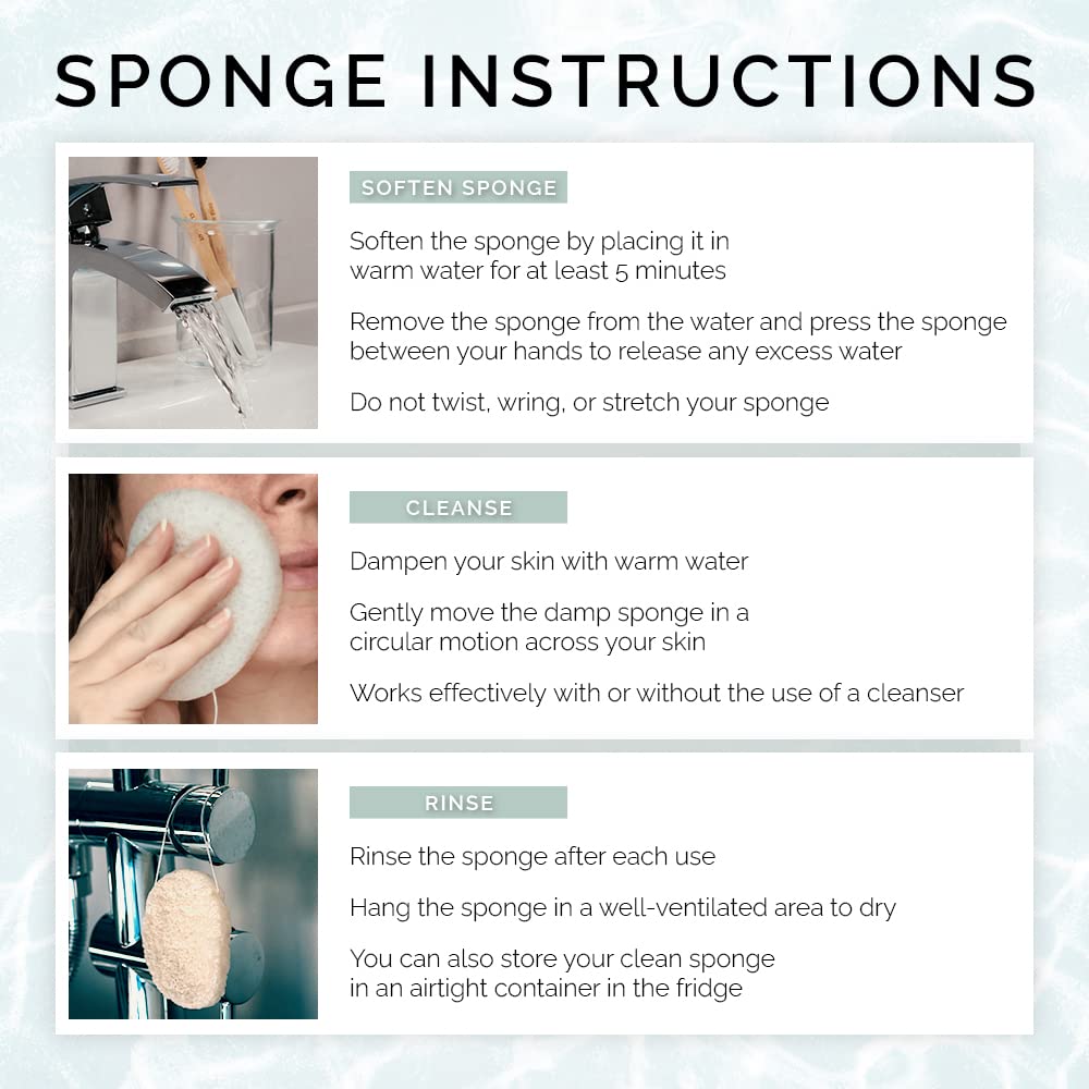 Wildpier Beauty Exfoliating Konjac Sponge - Exfoliating Body Scrubber, Natural Exfoliating Facial Scrubber Sponge for Sensitive Skin, Body Scrubber Exfoliator, Shower Scrubber for Body, Biodegradable