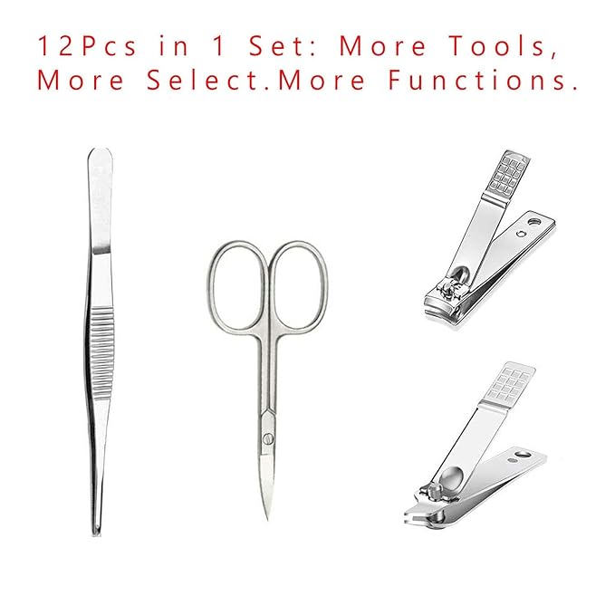 JTIEO 12PCS Toenail Clippers Heavy Duty for Thick Toenails Toe Nail Kit Ingrown Toenail Removal Kit (Blue)