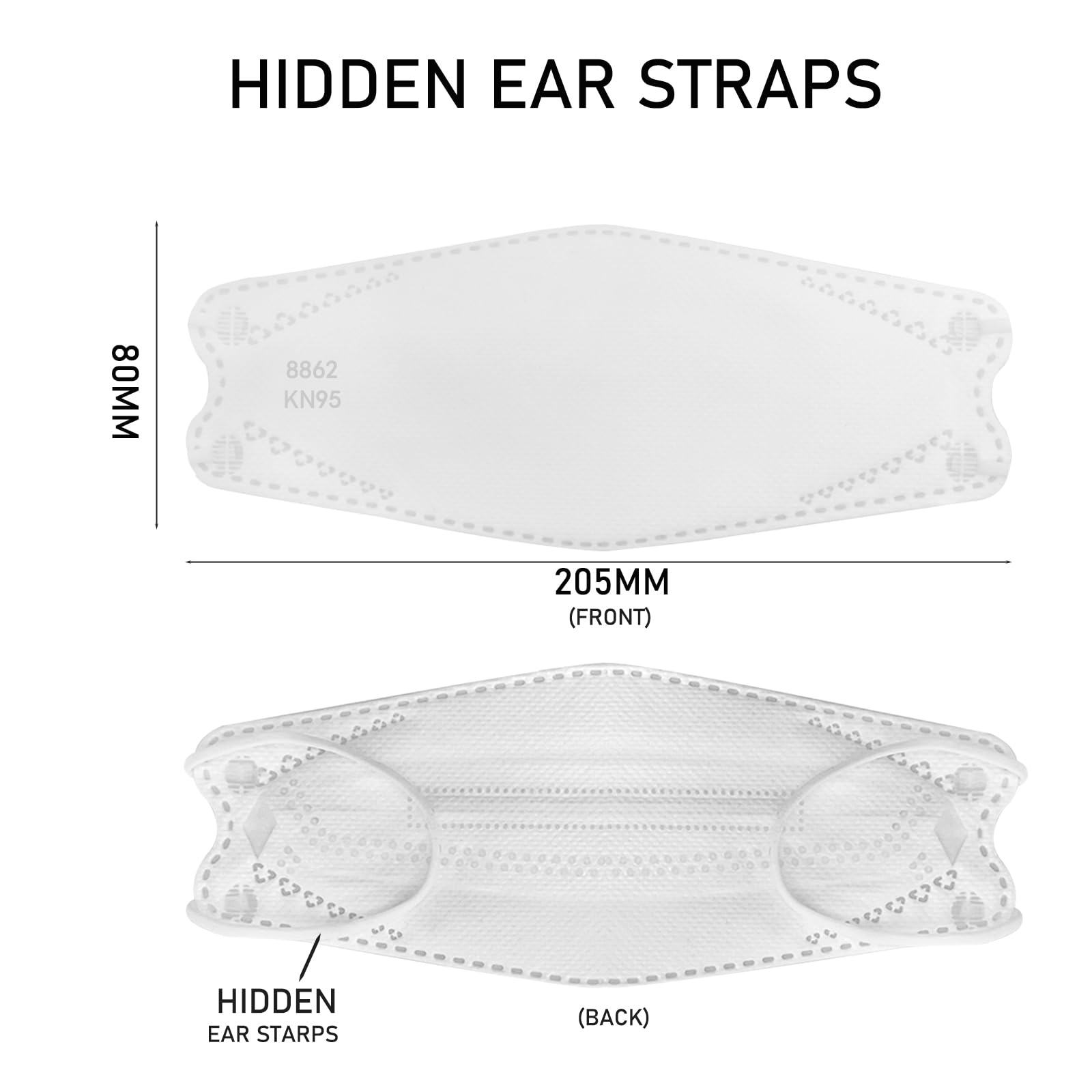 Luesay kn95 Face Masks 50 Pack, Breathable Comfortable and Disposable KN95 Mask, White