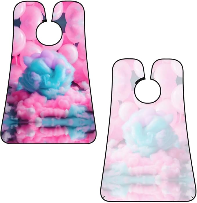 Pinks Cotton Candy Print Beard Bib Shaving Apron, Beard Hair Trimming Cape Gift For Dad