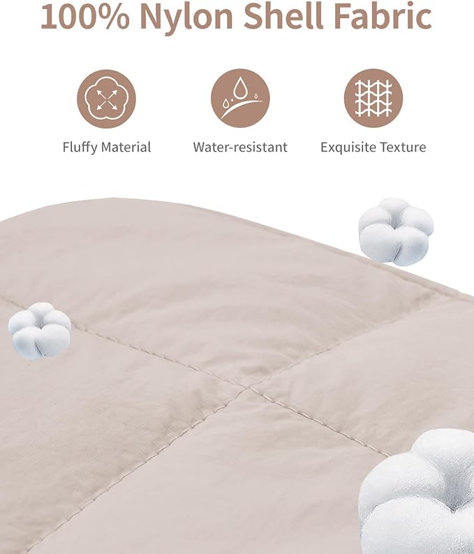 Narwey Travel Makeup Bag for Women Girl, Puffy Make up Organizer Cosmetic Bag, Cute Small Travel Toiletry Bag for Toiletries (Khaki)