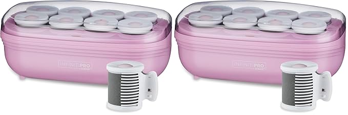 Conair Hot Rollers for Long, Medium & Short Hair, 8 Ceramic Flocked 2-Inch Heated Hair Rollers with Clips, Hot Curlers for Women, Volume & Curls, Amazon Exclusive, Lilac (Pack of 2)