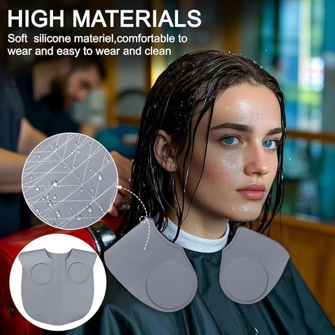 Derkerry Silicone Hair Cutting Guide Collar Waterproof Cutting Mat - Grey
