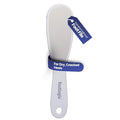 Footlogix Double-Sided Stainless Steel Foot File with Rubberized Handle – Coarse & Fine Grit Foot Exfoliator for Dry, Rough Skin | Professional Pedicure Tool | Lightweight, Easy to Clean