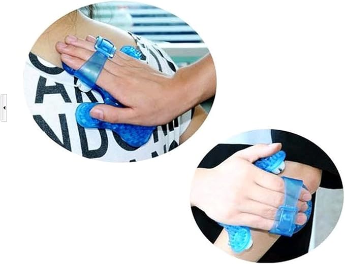 Mrxxjz Hand Massager Gloves with 9 360-Degree Kneading Rollers - Palm Massager, Hand Roller & Thumb Saver Tool for Hand Massage, Muscle Pain Relief - Manual Deep Tissue Relaxation, Blue