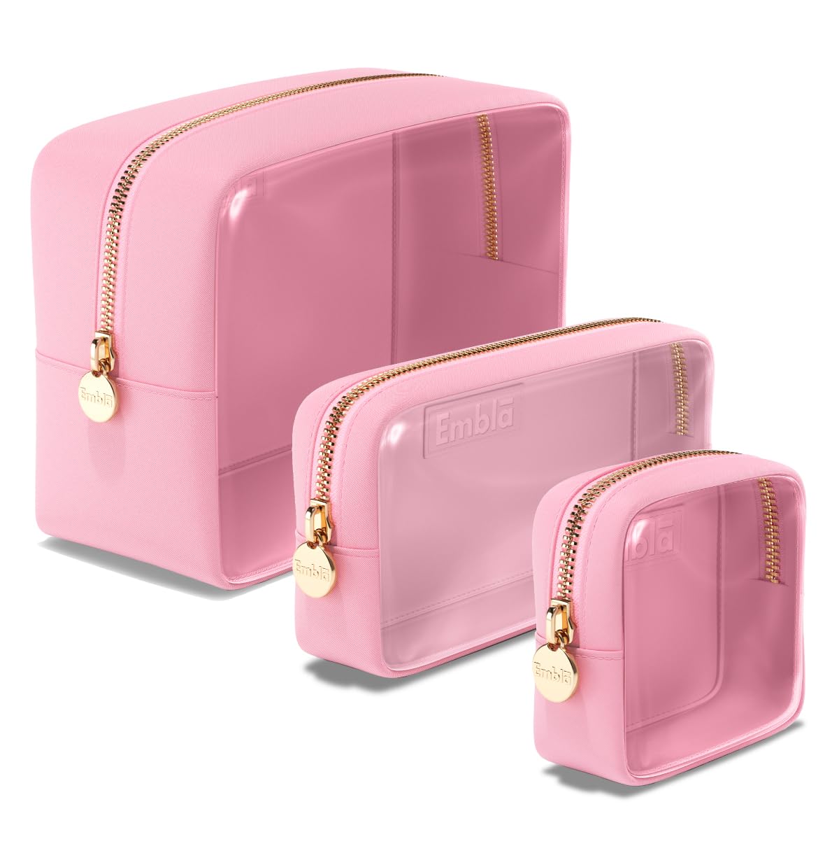 Makeup Bags for Women, 3 Bag Set, Travel Cosmetic Organizer, Toiletry Pouch