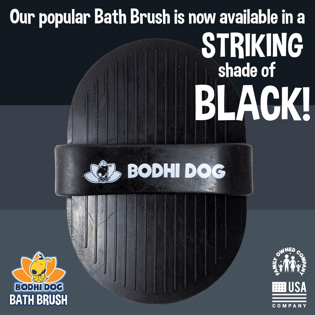 Bodhi Dog Shampoo Brush - Pet Grooming & Bath Supplies for Dogs and Cats - Bath Brush for Long & Short Hair - Premium Scrubber for Shower, Showerhead, Sprayer & Bathing (One Pack, Black)