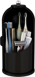 Zufudo Toothbrush and Toothpaste Holders with Cover, Solid Black