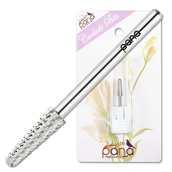 USA PANA Professional 3/32" Shank Size - Cone Shape Carbide Bit - Nail Drill Bit for Manicure Pedicure Tools Dremel Machine - Gold, Silver (Coarse, Silver)