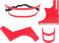 4 Pcs Red Beard Shaping Tool Kit, Plastic Beard Template Set Barber Supplies Set for Men Hairline Neckline & Beard Grooming Styling Beard Trimming Tools