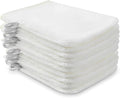 PHOGARY 10 Pack Microfiber Body Wash Mitts, Soft Face Mitten, Bath Spa Cloth, Reusable Makeup Remover Mitt Gloves, European Style Wash Cloth, 6×8 inch (White)