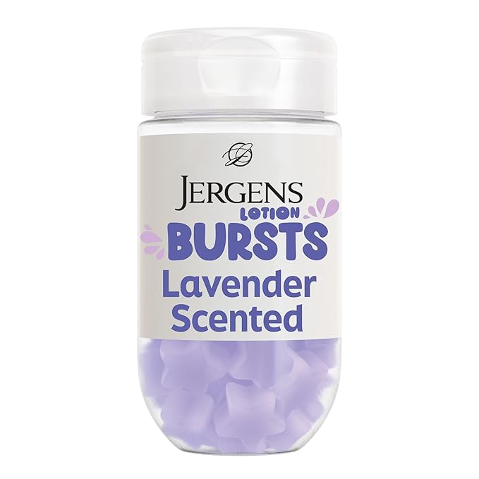 Jergens Lavender Lotion Bursts, Squishy Star-Shaped Moisturizer Bursts, Gifts for Teen Girls or Boys, 38 Ct
