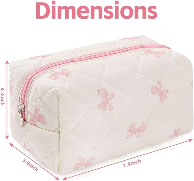 MZLUWM Floral Makeup Bag,Floral Quilted Make Up Bag,Large Cosmetic Bag,Fashionable Travel Makeup Pouch, Cute Portable Storage Bag,Puffy Coquette Makeup Bag, Attractive Quilted Pouch