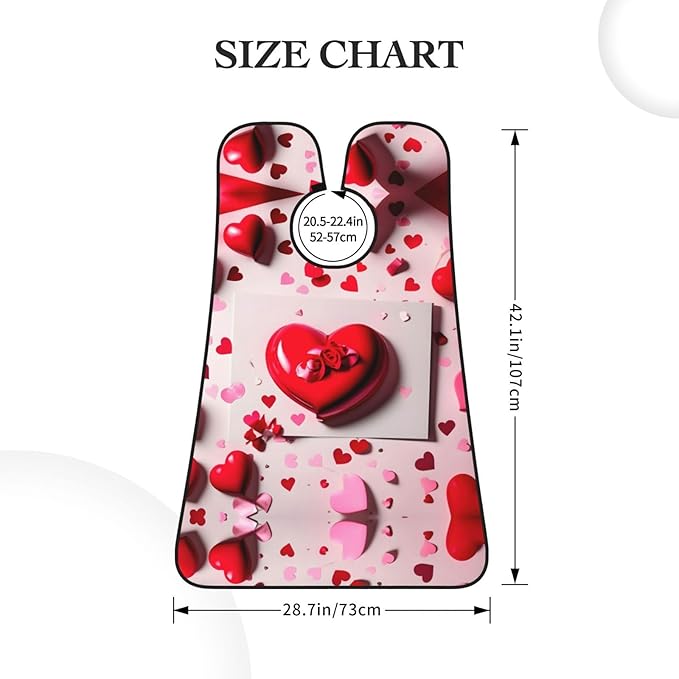 NOUZU Valentine'S Day Print Beard Bib Apron For Men, Beard Hair Catcher For Men Shaving Trimming,Beard Cape Cloth