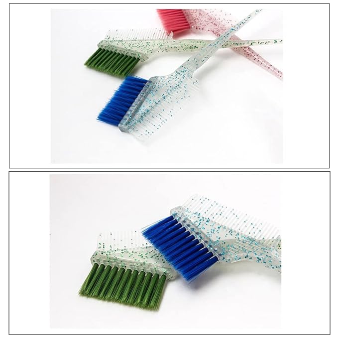 KOENWEENI Hair Dye Brushes and Combs Set, 6pcs Multicolor Glitter Hair Tint Tools Kit for Home DIY Coloring and Salon Use