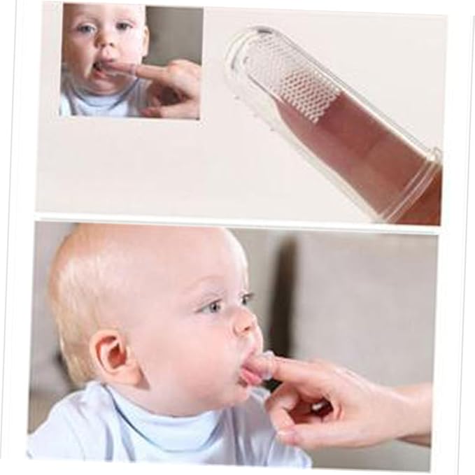 WRITWAA 2pcs Finger Toothbrush Boy Girl Oral for Cleaning Gum Massage Design Transparent Color for Boy Girl and Toddlers