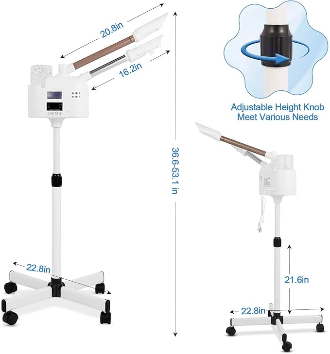 Facial Steamer, 2 in 1 Facial Steamer with Ozone and Hot & Cold Mist