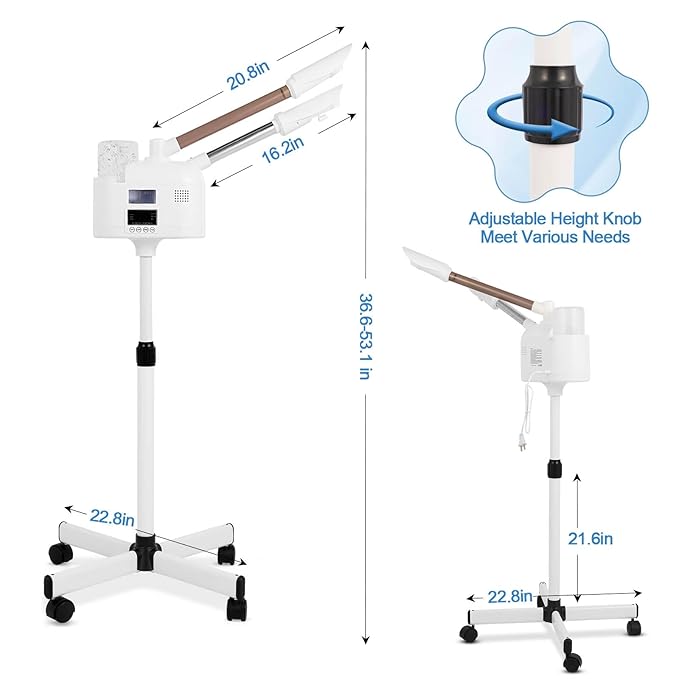 Facial Steamer with Hot & Cold Mist Function, 2 in 1 Facial Steamer for Beauty Salon
