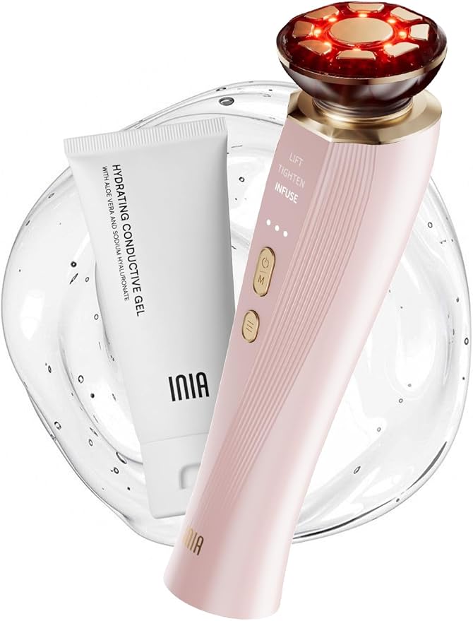 INIA 3-in-1 Red Light Therapy Beauty Device for Face & Neck Skincare