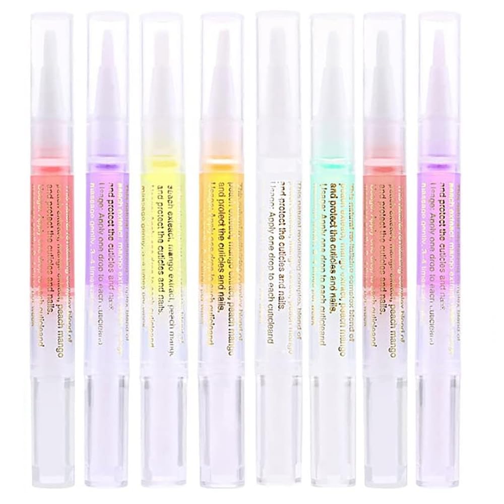 AIJIMEI 8pcs Cuticle Oil Pens Cuticle Oil Nail Oil Cuticle Nail Nutrition Oil Cuticle Oil Pen for Nails Moist Nail Repair Nail Care Essential Oil Moist