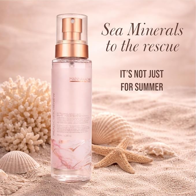 Manna Kadar Beauty Hydration Happy Hydrating Face Mist, 180ml - Preps Skin & Sets Makeup, Provides Moisture, Keep Skin Hydrated & Healthy, Sea Botanicals, Invigorating, Refreshing, Breathable