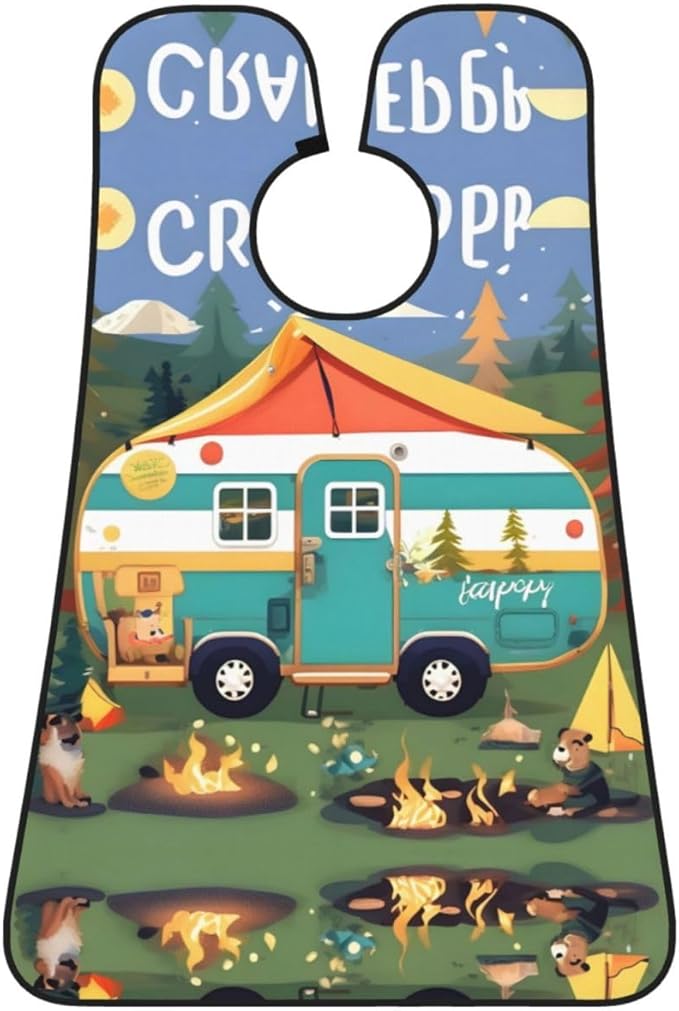 Cute Black Pug Dog-Standard-Scale-2_00x Print Beard Bib Shaving Apron, Beard Hair Trimming Cape Gift For Dad