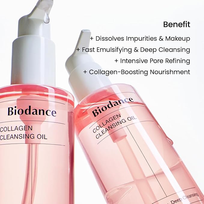 BIODANCE Collagen Cleansing Oil, Facial Oil Cleanser, Gentle Makeup Remover, Bleackhed and Whitehead Remover for Sensitive Skin, Korean Skin Careㅣ6.76 fl. oz. (200 ml)