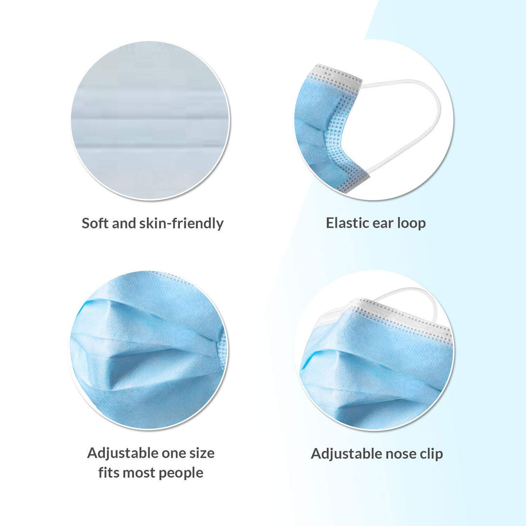 Hygenix FDA Cleared ASTM Level 3 Procedure Face Masks, Made in USA, ≥98% Filtration, Fluid Resistant, 3-Ply Ear Loop, 50 Pack
