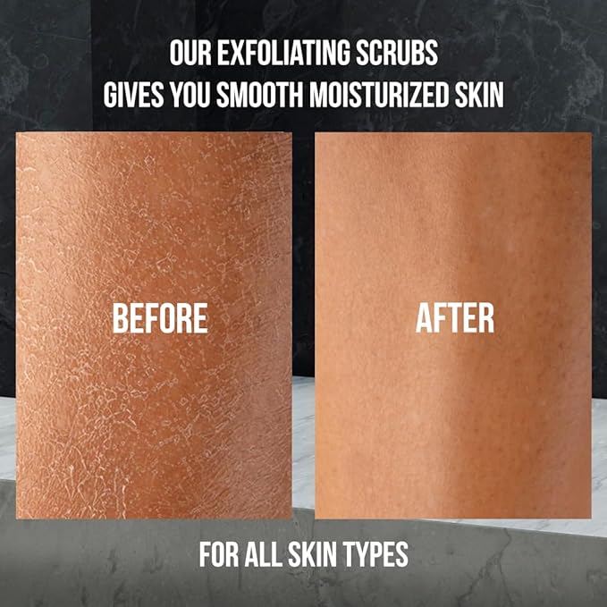 Charcoal Body Scrub, Moisturizing and Exfoliating Face & Foot Scrub, Organic Scrub Fights Stretch Marks, Fine Lines, and Natural Exfoliator Salt Body Scrub for Toning Skin Cellulite Skin Care Body
