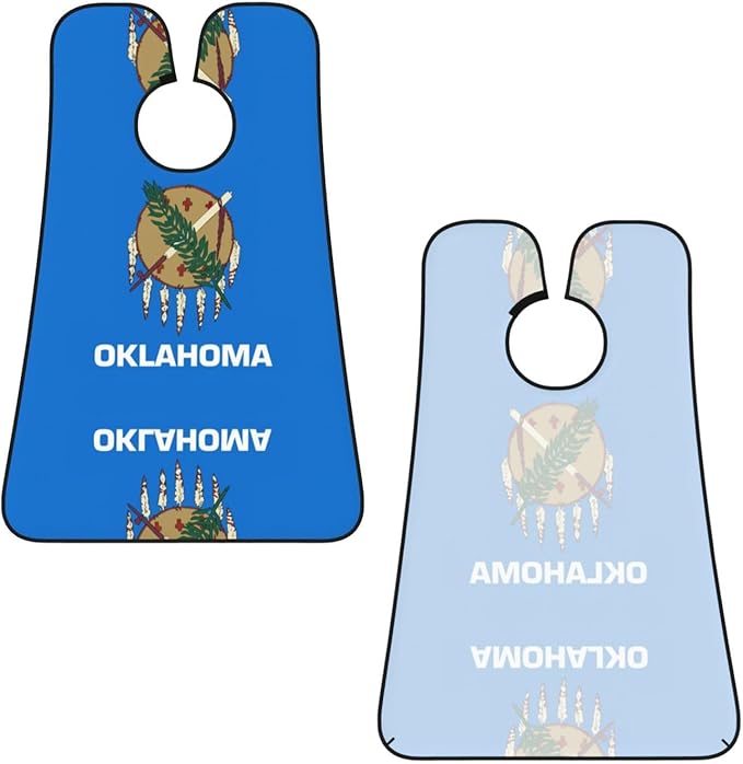 NOUZU Oklahoma State Flag Print Beard Bib Apron For Men, Beard Hair Catcher For Men Shaving Trimming,Beard Cape Cloth