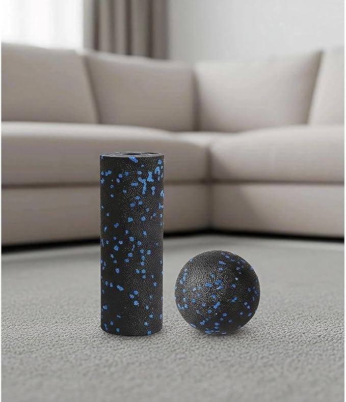 Mrxxjz Mini Foam Roller and Massage Ball Set, 6-Inch Small Foam Roller & 3.2-Inch Ball for Travel, Back, Legs, and Muscle Recovery