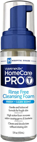 Welmedix No Rinse Cleansing Foam - Rinse Free & Waterless Body Wash, 3-in-1 Shampoo & Foaming Cleanser, Hospital Grade & pH Balanced - 5oz