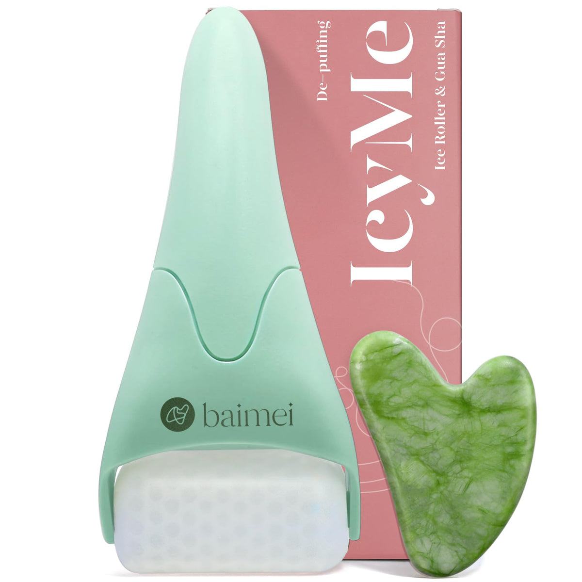 BAIMEI IcyMe Ice Roller and Gua Sha Facial Tools Reduces Puffiness